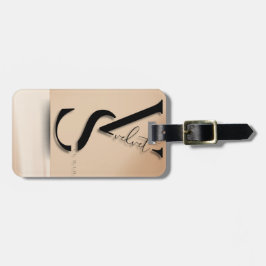 Elegant Monogram Luggage Tag ラゲッジタグ