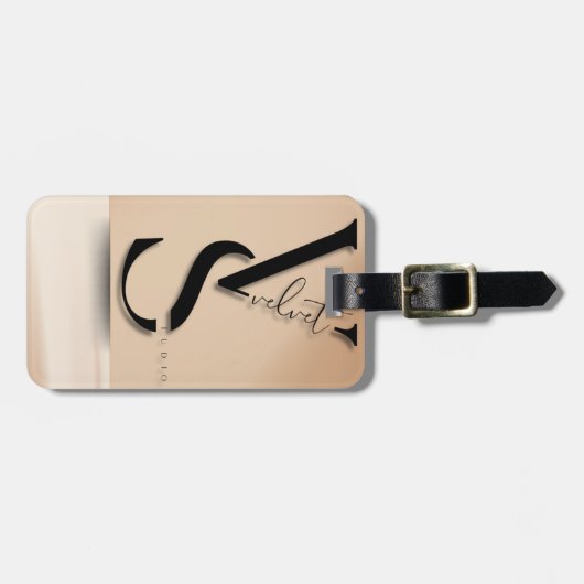 Elegant Monogram Luggage Tag ラゲッジタグ (正面横)