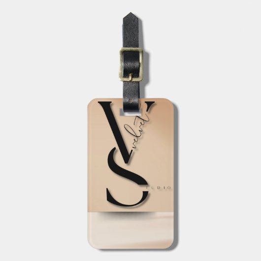 Elegant Monogram Luggage Tag ラゲッジタグ (正面縦)