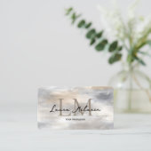 Elegant Monogram Metallic QR Code  名刺 (スタンド正面)