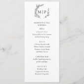 Elegant Monogram Minimalist modern Menu  メニュー (正面)