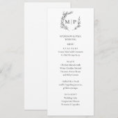 Elegant Monogram Minimalist modern Menu  メニュー (正面/裏面)