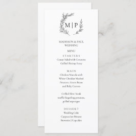 Elegant Monogram Minimalist modern Menu  メニュー