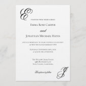 Elegant Monogram Minimalist Wedding 招待状 (正面)