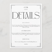 Elegant Monogram Modern Minimalist Details Card エンクロージャーカード (正面)