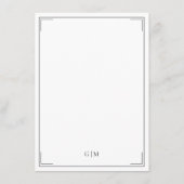 Elegant Monogram Modern Minimalist Details Card エンクロージャーカード (裏面)