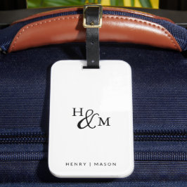 Elegant Monogram Modern Minimalist Luggage Tag ラゲッジタグ