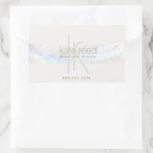 Elegant Monogram Modern Seashell Gift Certificate  長方形シール (バッグ)