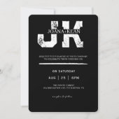 Elegant Monogram Modern Wedding 招待状 (正面)