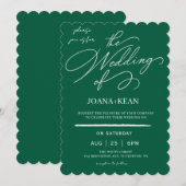 Elegant Monogram Modern Wedding 招待状 (正面/裏面)