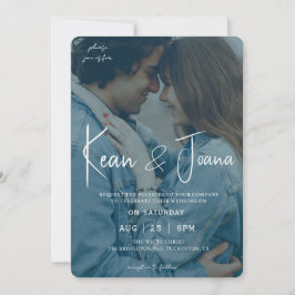 Elegant Monogram Modern Wedding 招待状