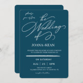 Elegant Monogram Modern Wedding 招待状 (正面/裏面)