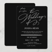 Elegant Monogram Modern Wedding 招待状 (正面/裏面)