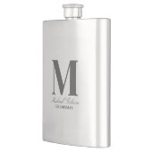 Elegant Monogram & Name Groomsmen Gift Flask フラスク (左)