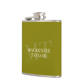 Elegant Monogram Name Personalized Text フラスク (左)
