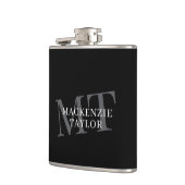 Elegant Monogram Name Personalized Text フラスク (左)