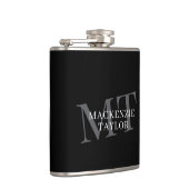 Elegant Monogram Name Personalized Text フラスク (右)