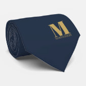 Elegant Monogram + Name Wedding Tie ネクタイ (ロール)