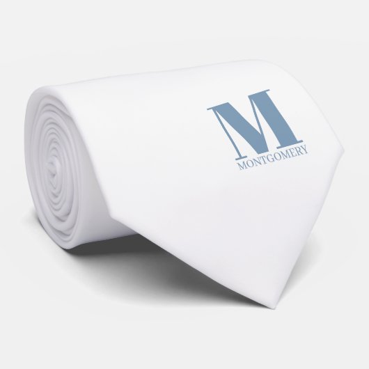 Elegant Monogram + Name Wedding Tie ネクタイ (ロール)