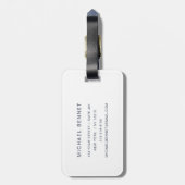 Elegant Monogram Navy Blue ラゲッジタグ (裏面縦)