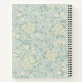 Elegant Monogram Pastel Green Jasmine Floral ノートブック (裏面)