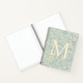 Elegant Monogram Pastel Green Jasmine Floral ノートブック (内部)