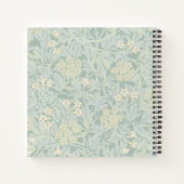 Elegant Monogram Pastel Green Jasmine Floral ノートブック (裏面)