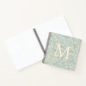 Elegant Monogram Pastel Green Jasmine Floral ノートブック (内部)