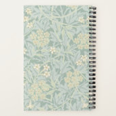 Elegant Monogram Pastel Green Jasmine Floral ノートブック (裏面)