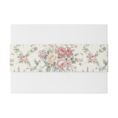 Elegant Monogram Pastel Roses Shabby Chic Wedding 招待状ベリーバンド (裏面例)