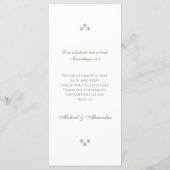 Elegant Monogram Pearl Christian Wedding Menu メニュー (裏面)