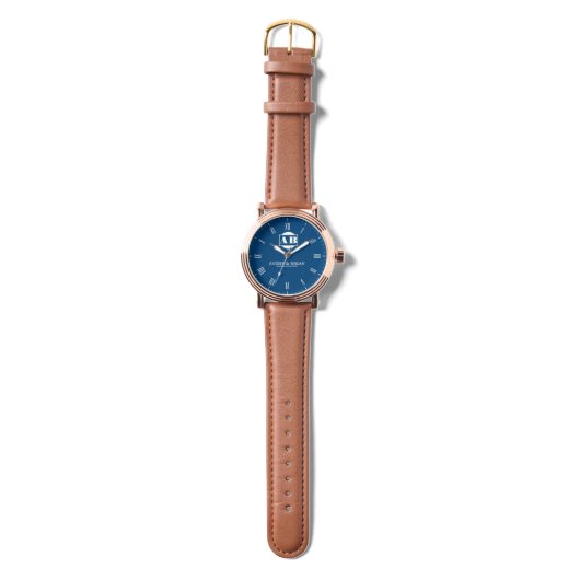 Elegant Monogram Personalized Wedding Anniversary 腕時計 (ストラップ)