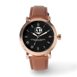 Elegant Monogram Personalized Wedding Anniversary 腕時計