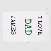 Elegant Monogram Personalized with name Father's  ゴルフタオル (横)