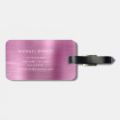 Elegant Monogram Pink ラゲッジタグ (裏面横)
