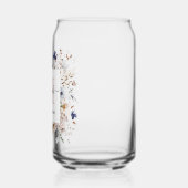 Elegant Monogram Pretty Beige Blue Flowers Floral ガラス缶 (左)