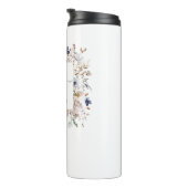Elegant Monogram Pretty Beige Blue Flowers Floral タンブラー (回転右)