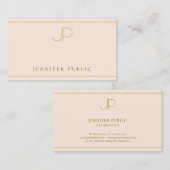 Elegant Monogram Professional Luxury Silk Paper 名刺 (正面/裏面)