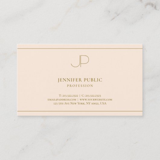 Elegant Monogram Professional Luxury Silk Paper 名刺 (裏面)