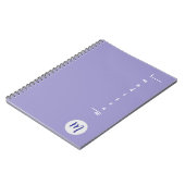 Elegant Monogram Purple Script Office School ノートブック (左側)