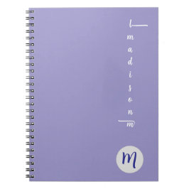 Elegant Monogram Purple Script Office School ノートブック