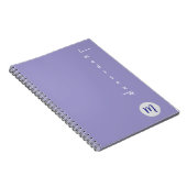 Elegant Monogram Purple Script Office School ノートブック (右側)