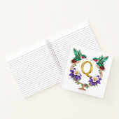 Elegant Monogram Q Wedding Jewel Hummingbird Gift ノートブック (内部)