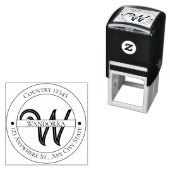 Elegant Monogram Return Address Self-inking Stamp セルフインキングスタンプ (インサイチュ)
