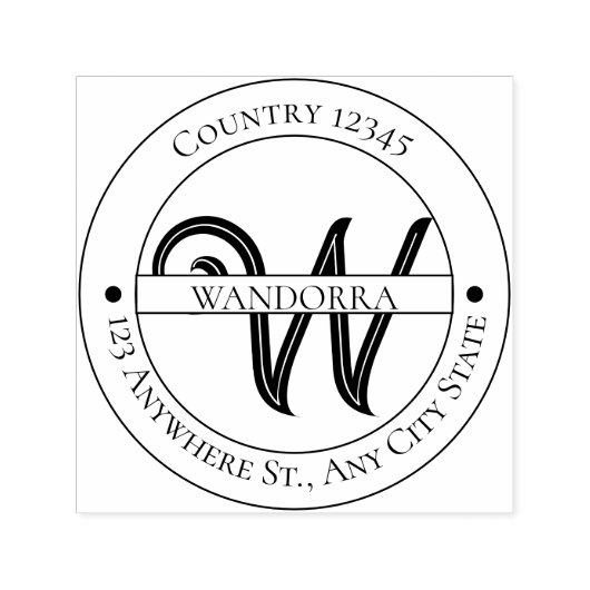 Elegant Monogram Return Address Self-inking Stamp セルフインキングスタンプ (デザイン)