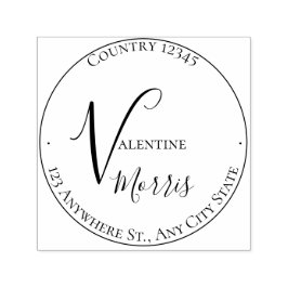 Elegant Monogram Return Address Self-inking Stamp セルフインキングスタンプ