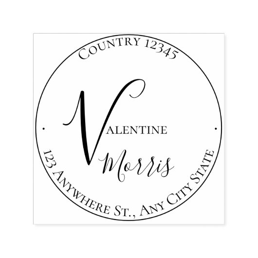 Elegant Monogram Return Address Self-inking Stamp セルフインキングスタンプ (デザイン)