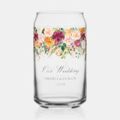 Elegant Monogram Rose Garden Floral Bridesmaid ガラス缶 (裏面)