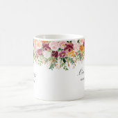 Elegant Monogram Rose Garden Floral Bridesmaid コーヒーマグカップ (中央)