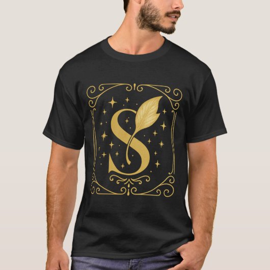 Elegant Monogram “S” with Leaf Tシャツ (正面)